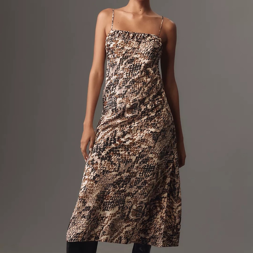 Anthropologie Square-Neck Slip Dress